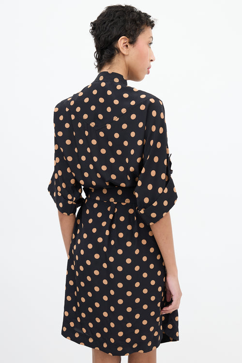 Zimmermann Black 
Brown Polka Dot Shirt Dress