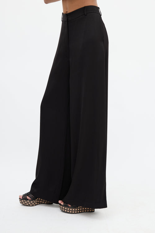 Zimmermann Black Satin Wide Leg Trouser