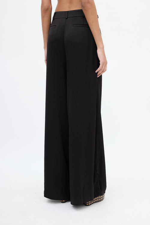 Zimmermann Black Satin Wide Leg Trouser