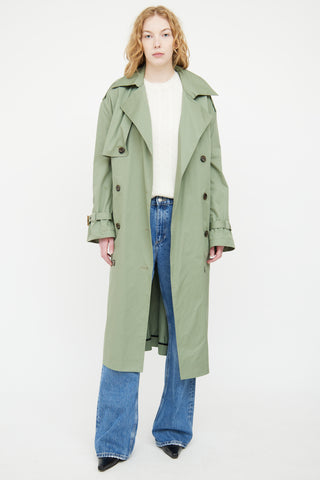 Zadig 
Voltaire Green Kena Double Breasted Trench Coat