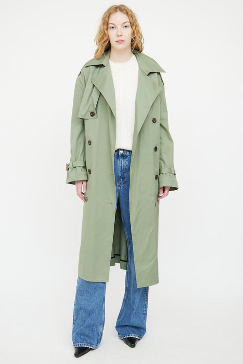 Zadig 
Voltaire Green Kena Double Breasted Trench Coat