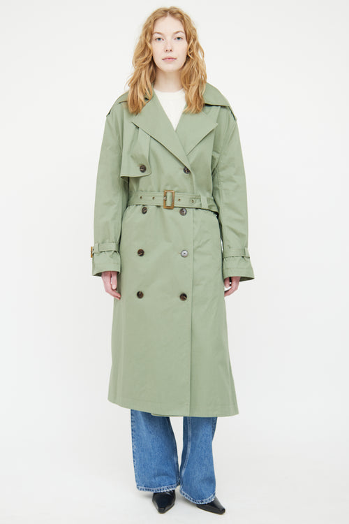 Zadig 
Voltaire Green Kena Double Breasted Trench Coat