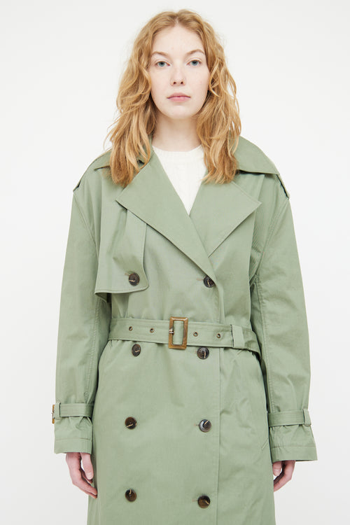 Zadig 
Voltaire Green Kena Double Breasted Trench Coat