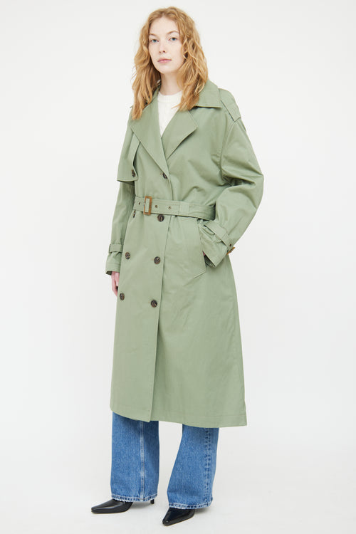 Zadig 
Voltaire Green Kena Double Breasted Trench Coat