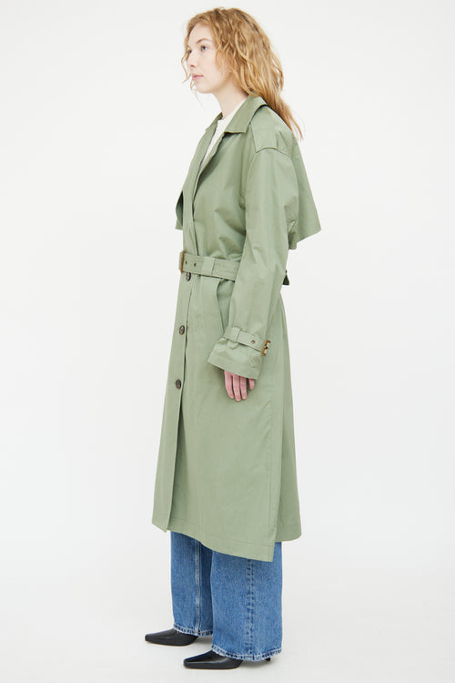 Zadig 
Voltaire Green Kena Double Breasted Trench Coat