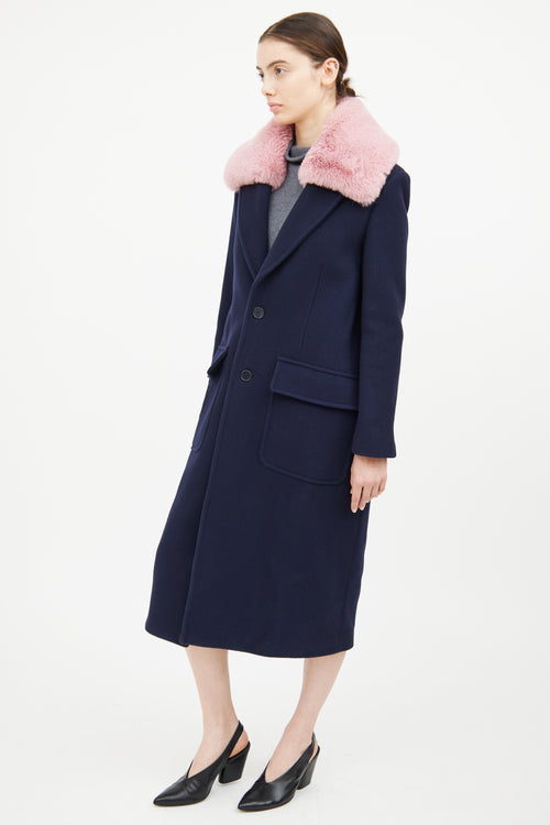 Zadig 
Voltaire Navy 
Pink Collar Coat