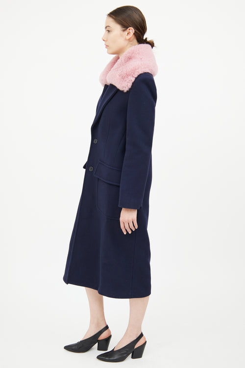 Zadig 
Voltaire Navy 
Pink Collar Coat