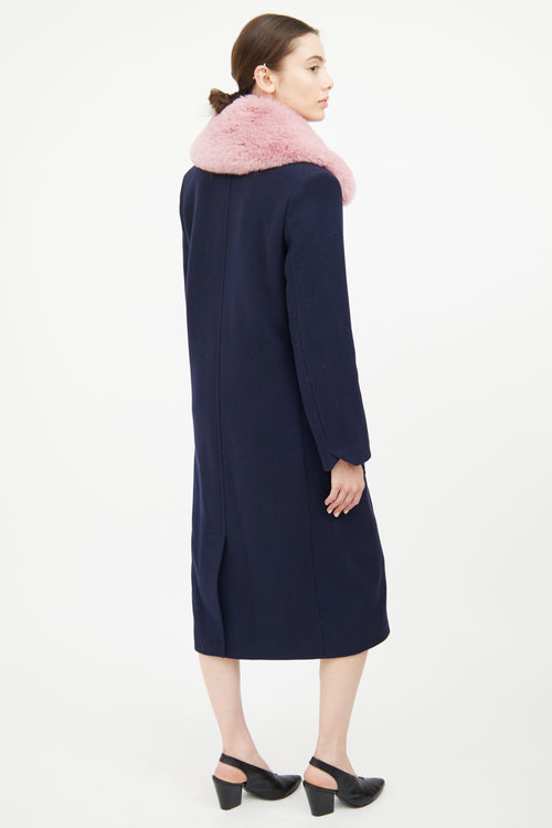 Zadig 
Voltaire Navy 
Pink Collar Coat