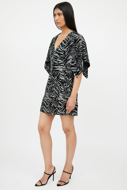 Zadig 
Voltaire Black 
Multicolour Velour Patterned Glitter Dress