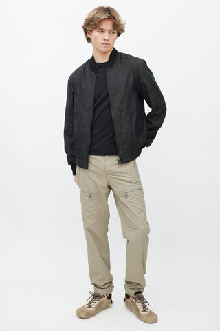 Zegna Black 
Brown Abstract Bomber Jacket