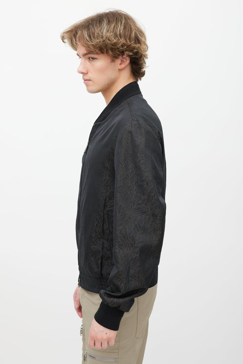 Zegna Black 
Brown Abstract Bomber Jacket