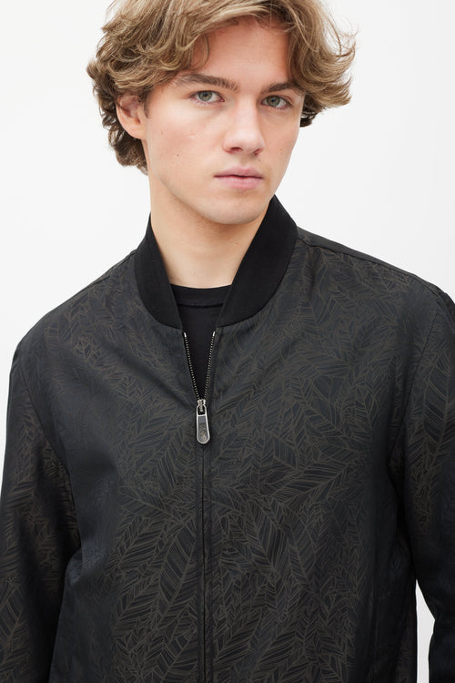 Zegna Black 
Brown Abstract Bomber Jacket