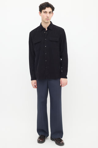 Zegna Black Corduroy Shirt