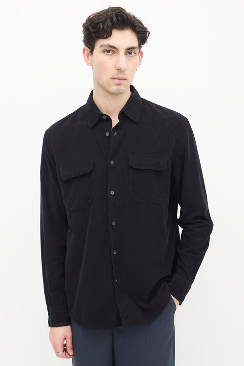 Zegna Black Corduroy Shirt