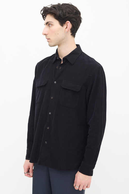 Zegna Black Corduroy Shirt