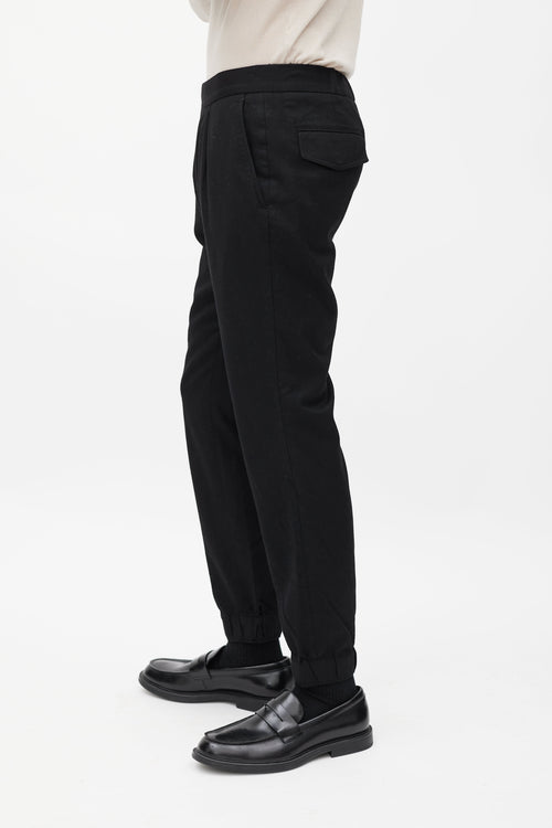 Zegna Black Wool Slim Jogger Pant