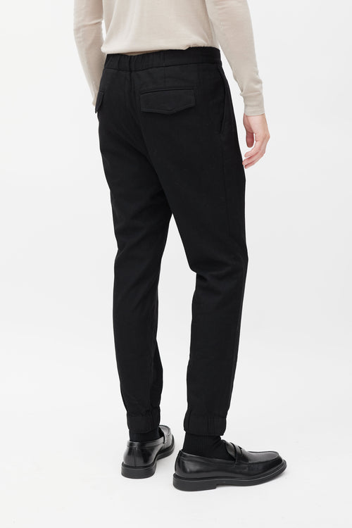 Zegna Black Wool Slim Jogger Pant