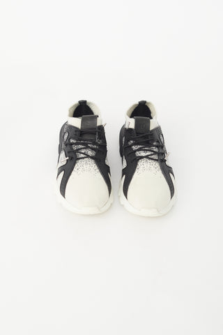 Zegna Black 
White Knit Sock Sneaker