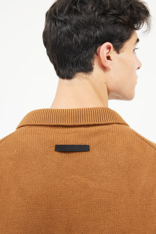 Fear of God X Zegna Brown Wool Rugby Knit  Pullover