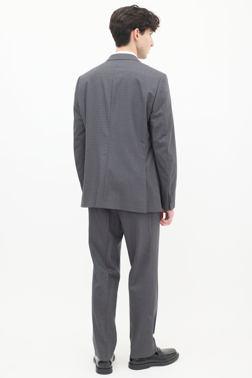 Zegna Grey Checkered Blazer