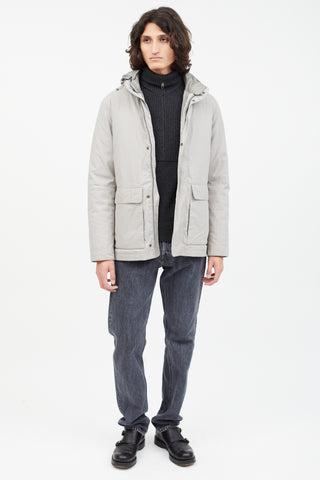 Zegna Grey Reversible Puffer Jacket