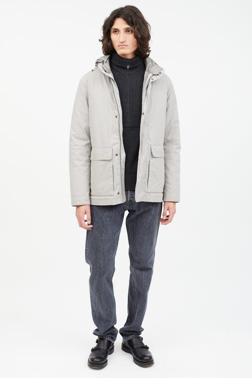 Zegna Grey Reversible Puffer Jacket