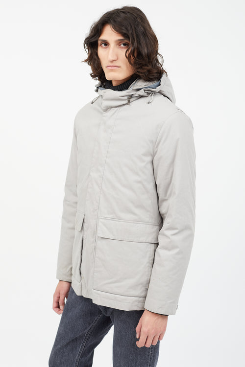 Zegna Grey Reversible Puffer Jacket