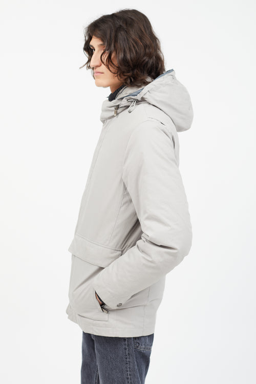 Zegna Grey Reversible Puffer Jacket