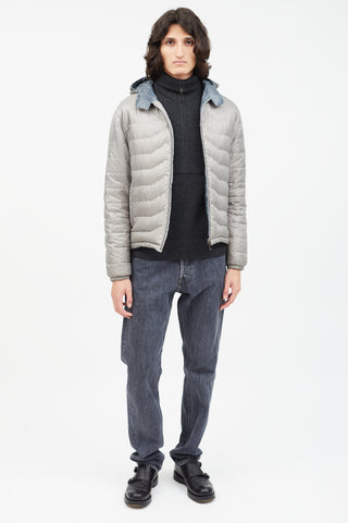 Zegna Grey Reversible Puffer Jacket