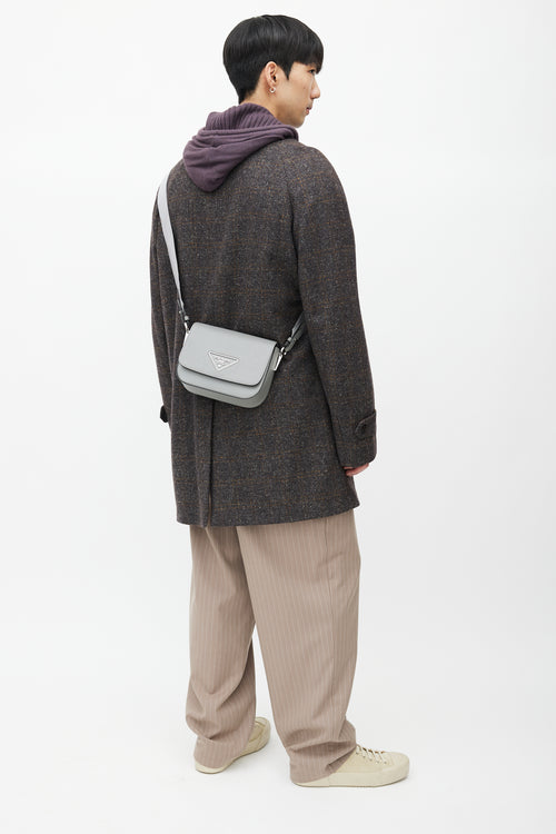 Zegna Grey Tweed Cashmere Coat