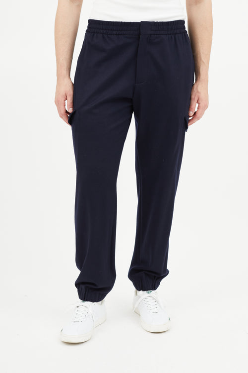 Zegna Navy Wool Cargo Pant