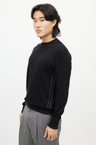 Zegna Sport Black 
Grey Trim Knit Sweater Sweater