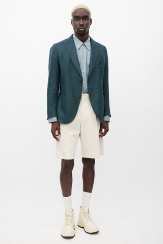 Zegna X Eleventy Green Linen Blazer