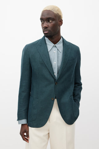 Zegna X Eleventy Green Linen Blazer