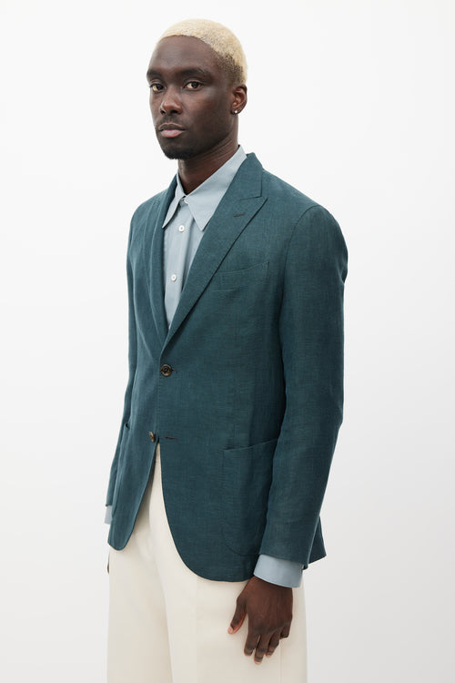 Zegna X Eleventy Green Linen Blazer