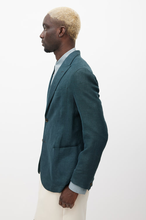 Zegna X Eleventy Green Linen Blazer