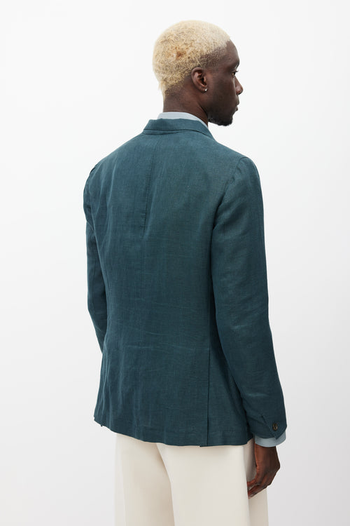 Zegna X Eleventy Green Linen Blazer