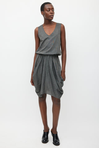 Zero Maria Cornejo Grey Two Pocket Draped Dress