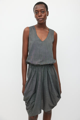 Zero Maria Cornejo Grey Two Pocket Draped Dress