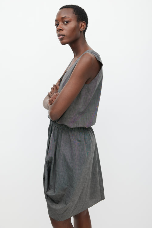 Zero Maria Cornejo Grey Two Pocket Draped Dress