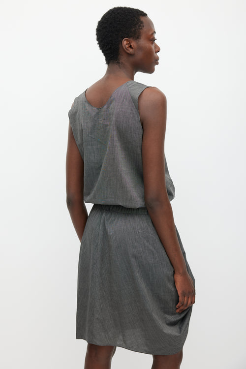 Zero Maria Cornejo Grey Two Pocket Draped Dress