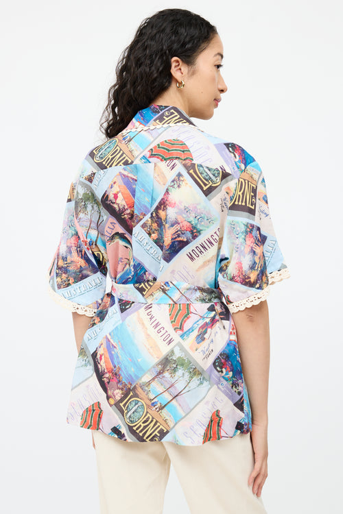 ZimmermannBlue 
Multicolour Postcard Top