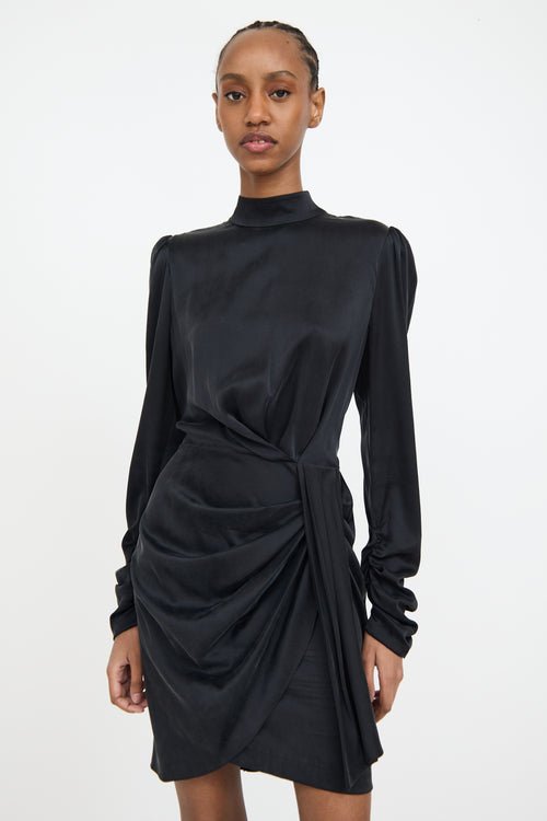 Zimmermann Black Silk Gathered Dress