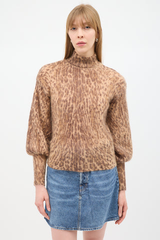 Zimmermann Beige 
Brown Mohair Patterned Sweater