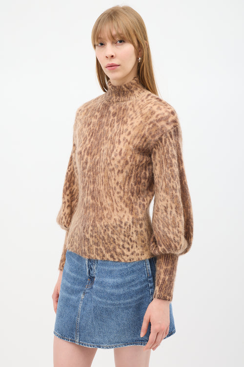 Zimmermann Beige 
Brown Mohair Patterned Sweater