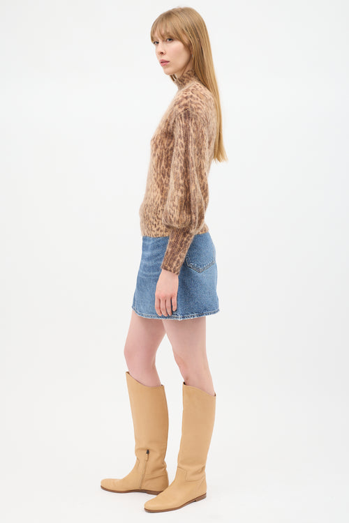 Zimmermann Beige 
Brown Mohair Patterned Sweater