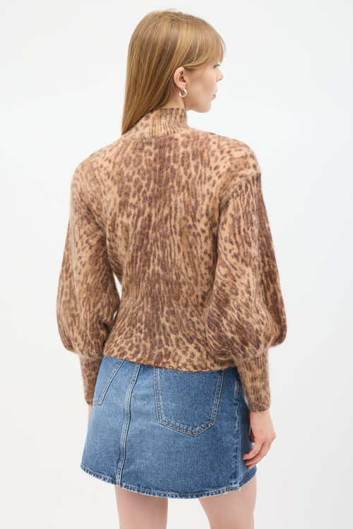 Zimmermann Beige 
Brown Mohair Patterned Sweater