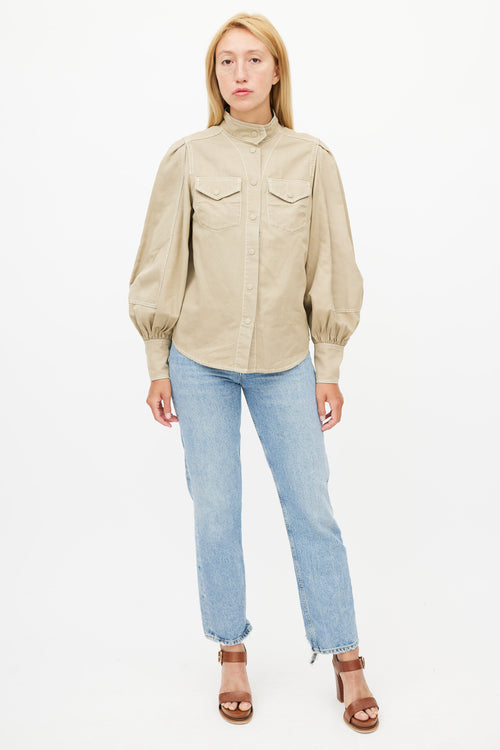 Zimmermann Beige Contrast Stitch Shirt