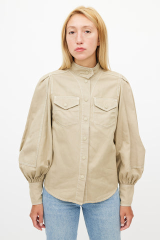 Zimmermann Beige Contrast Stitch Shirt