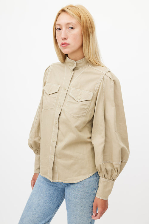 Zimmermann Beige Contrast Stitch Shirt